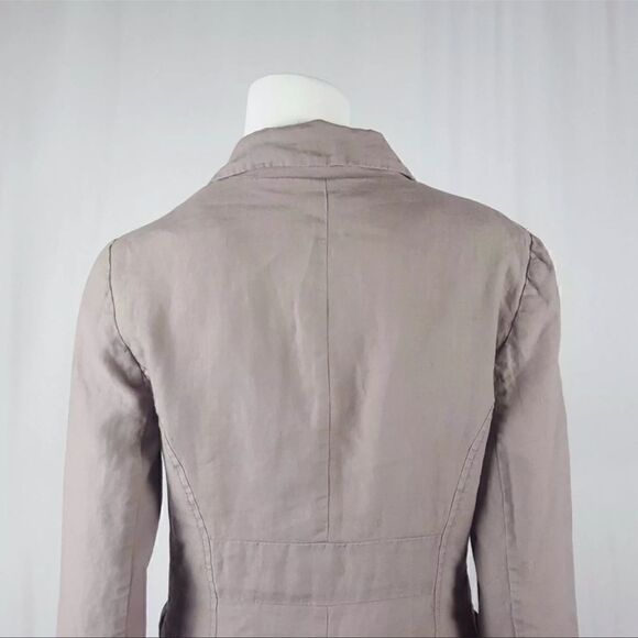 LOFT Womens Size 2 Gray Long Sleeve Lined 100% Linen Career Blazer - Picture 8 of 8